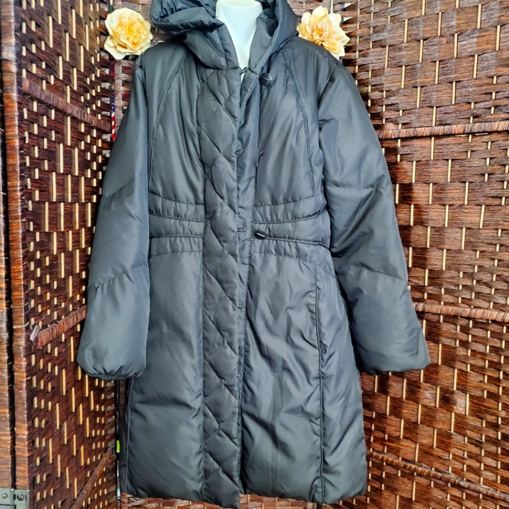 Larry Levine Down trench coat color dark brown